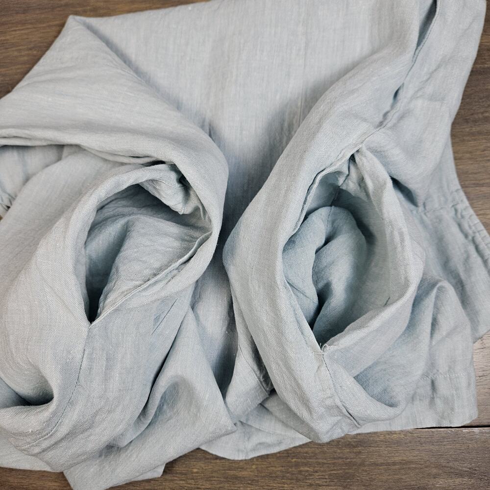 J.Jill Linen Midi Shift Dress Light Aqua Button Hem Breezy Size XL Sleeveless - Picture 6 of 8